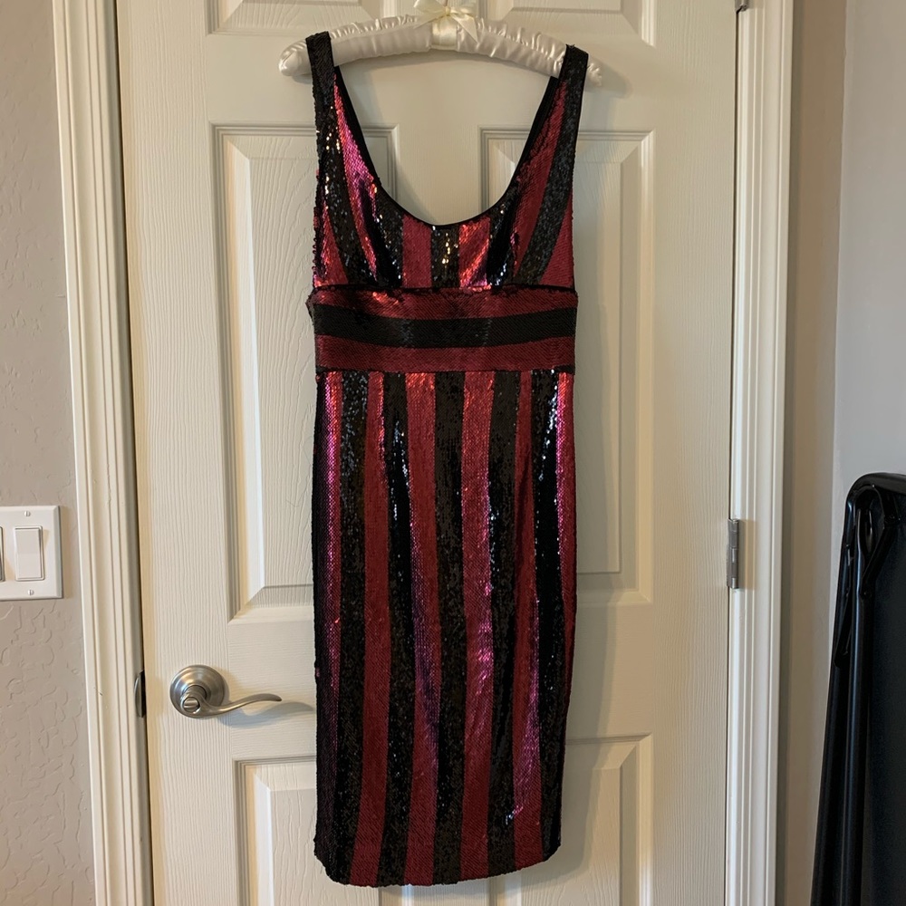 Milly Veronica Red/Blk Sequin Dress Milly SZ4